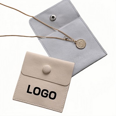 Microfiber Snap Jewelry Pouch With Flap Cover