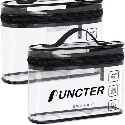 Clear Travel Toiletry Bag - Waterproof PVC Cosmetic Organizer With Handle