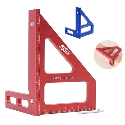 MOQ 10 Multi-Angle Measuring Ruler, Aluminum Alloy Woodworking Square Protractor,Drawing Line Ruler
