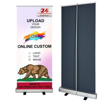 32"x 80" Custom Digitally Printed Retractable Banner Stand