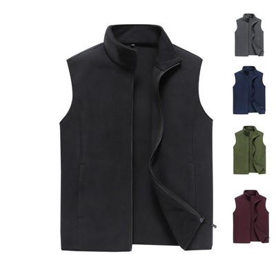 Winter Men Fleece Zipper Vests