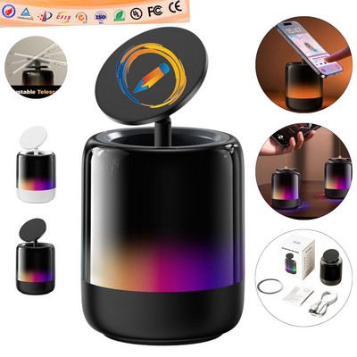 4-in-1 Bluetooth Speaker RGB Night Light FM Radio Adjustable Magnetic Phone Stand