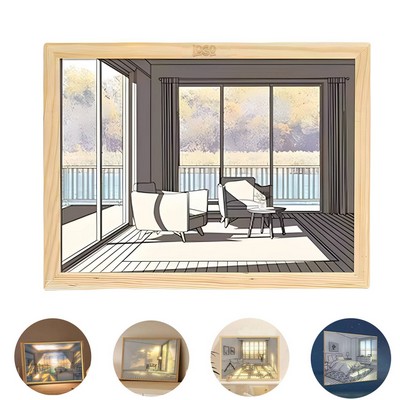 LED Picture Frame Night Light Ornament Decorative Mural