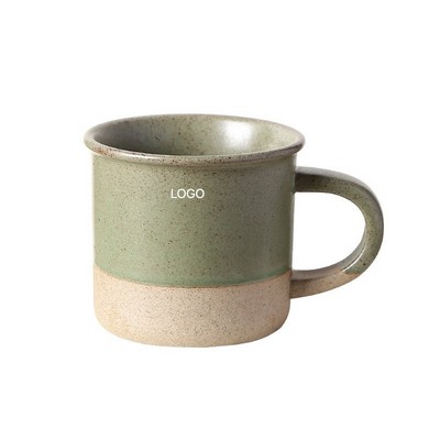 Retro Coarse Pottery Coffee Mug Kiln-Glazed Ceramic Minimalist Earthenware Breakfast Cup
