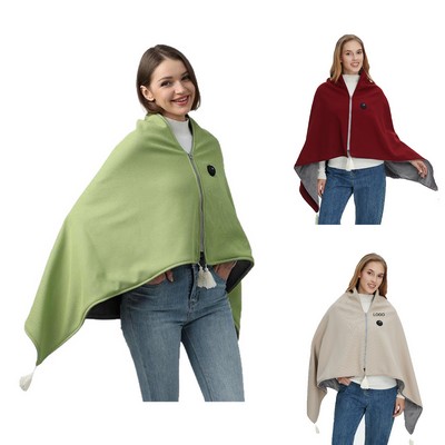 Heated Blanket Portable Shawl Heating USB 3 Setting Electric Warming Throw