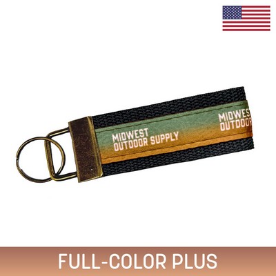 3" Sublimated Key Strap w/ Antique Bronze-Colored Hardware