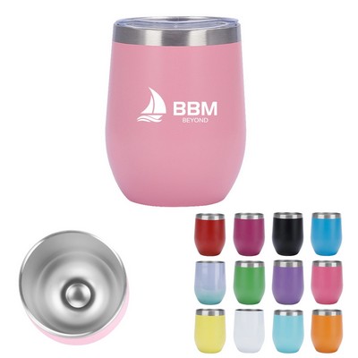 12 Oz Double Wall Eggshell Cup w/ Lid