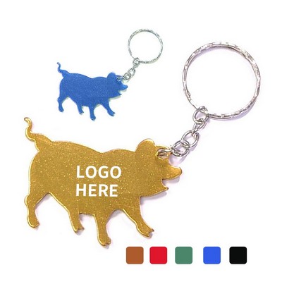 Swine-Shaped Bottle Opener Keyring