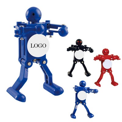 3" Dynamic Plastic Dancing Robot Toy w/ Rotating Belly & Optional Color Disc