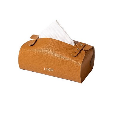 Saddle Leather Tissue Box Pouch Living Room Entryway Bedroom Small Tissue Case Retro Vehicle Napkin