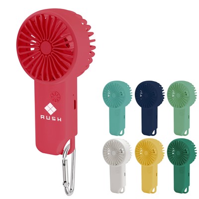 Portable Mini USB Rechargable Handheld Fan With Carabiner