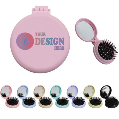 Foldable Air-Cushion Mini Comb with Makeup Mirror