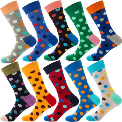 Eco-Friendly Full-Printed Cotton Business Crew Socks
