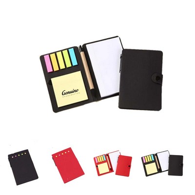 Hardcover Notebook with Pen and Sticky Note