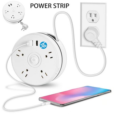 High Current Fast Charging Universal 6-in-1 Retractable Power Strip Outlets