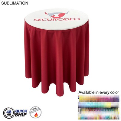 48Hr Quick Ship - Sublimated Bar-Height Round Drape Table Throw