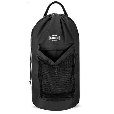 Laundry Backpack with Shoulder Straps and Mesh Pocket