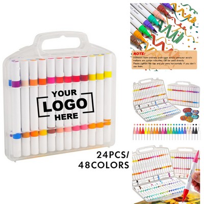 Acrylic Marker Pens 24/36/48 Colors DIY Waterproof Student Colored Pencil Drawing Set