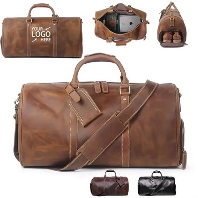 15" Leather Handbag Duffel Bag
