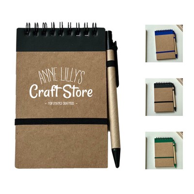Portable Coil Notebook with Pen