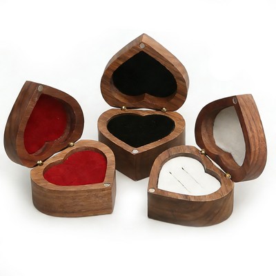 Walnut Wedding Love Ring Box