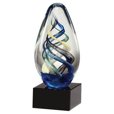 Egg Shaped Colored Art Glass on Base - AGAR81