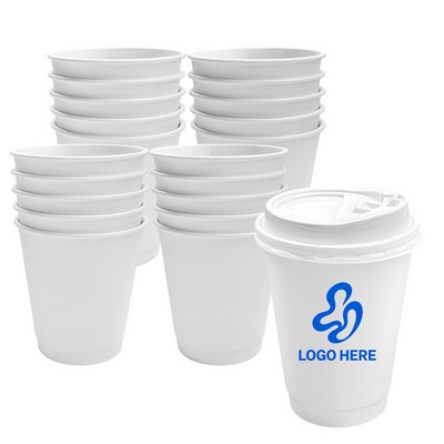 12oz Disposable Double-Wall Paper Cups