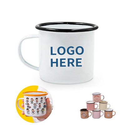 10oz Vintage Enamel Campfire Ceramic Mug