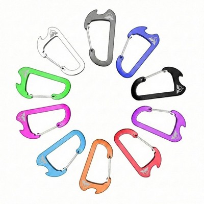 8cm Aluminium Flat Wire-Gate Carabiner with Bottle Opener