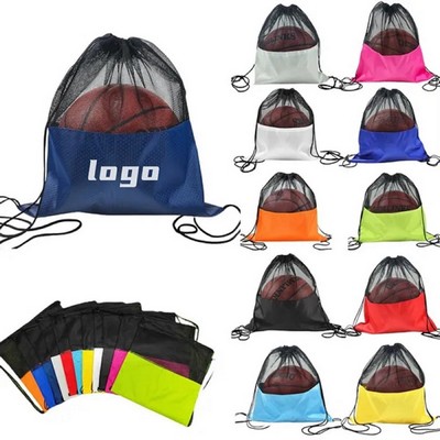 Outdoor Camping Polyester Drawstring Backpack
