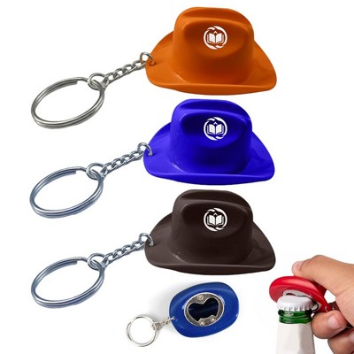 Cowboy Hat Bottle Opener Keychain