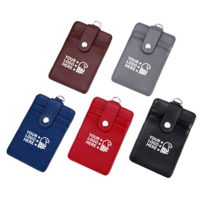 PU Leather Lanyard Card Holder