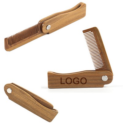 Pocket Folding Wooden Beard Comb