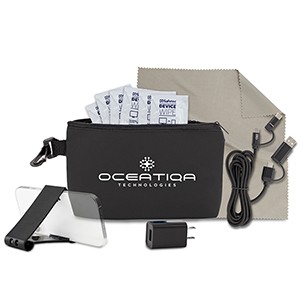 "ASPEN" 10 pcs Charging Kit in Black Mesh Zipper Pouch