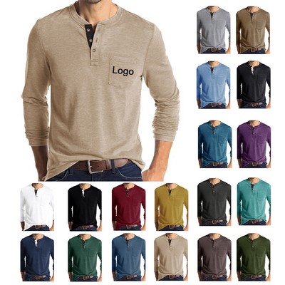 Mens Casual Short Sleeve Henley Shirts