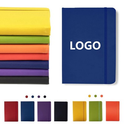 A6 Leather Cover Journal With 80 Sheets And W/ Elastic Band