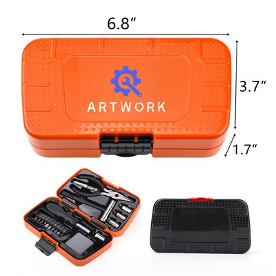 Pocket-Sized Household Tool Kit in Plastic Case