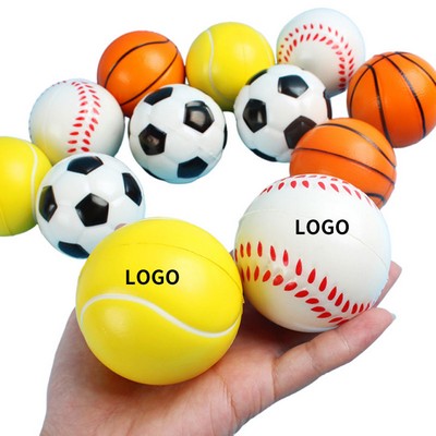 Soccer Balls Football Basketball Sports Themed PU Foam Stress Balls Pressure Relievers