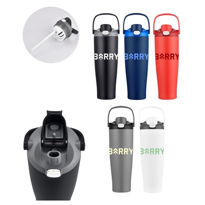 Union Printed - 21 oz Vacuum Bottle w/ Easy Carry Handle & Infuser Insert - 1 Color Wrap