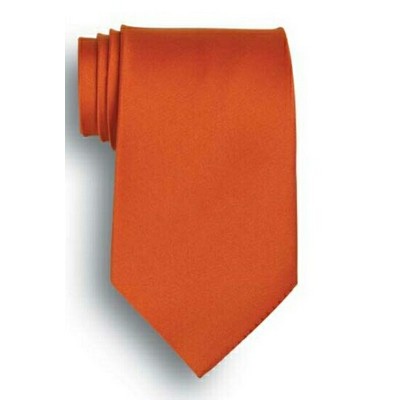 Orange Polyester Satin Tie