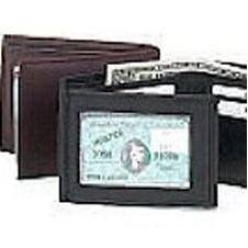Cow Calf Leather Wallet w/Side Folding Flap
