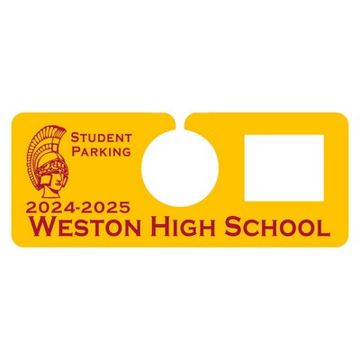 Hanging Parking Permit | Rectangle | 2" x 5" | .010" White Plastic