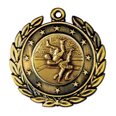 Stock Stars Wreath 2" Medal- Wrestling