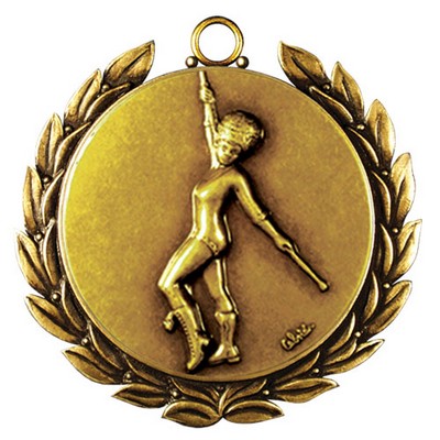 Regency Stock Medal w/ Wreath (Baton) 2 3/4"