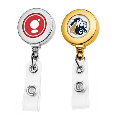 Metallic Finish Round Retractable Badge Reel