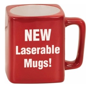 Square Ceramic Mug, 8 oz.