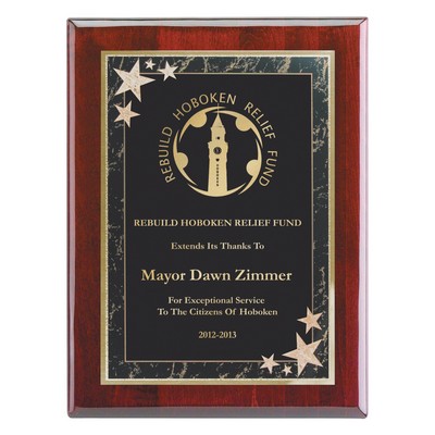 Plaque - 9"x12" Wall Plaque w/ Black Corner Star Plate (7"x10")