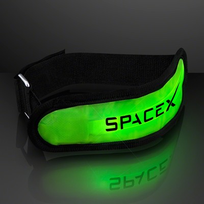 Light Up Neon Green LED Arm Band for Night Runs - PRINTED
