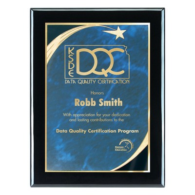 Plaque - 7"x9" Wall Plaque w/ Blue Star Achievement Plates (5"x7")