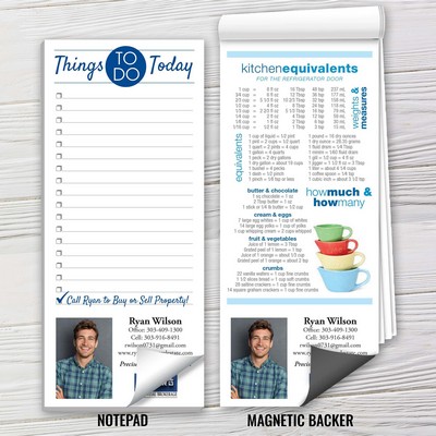 Full-Color Magnetic Notepads - Kitchen Equivalents (3 1/2" x 8")